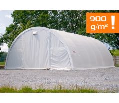 Plachtová hala šírka: 9,15 m, dĺžka: 12 m, výška: 4,5 m, PVC 900 g/m2 BIELA, bez navijaku