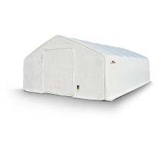 Plachtová hala šírka: 10 m, dĺžka: 19,5 m, výška: 5,2 m, rozteč oblúkov 2,44 m, PVC 900 g/m2 BIELA