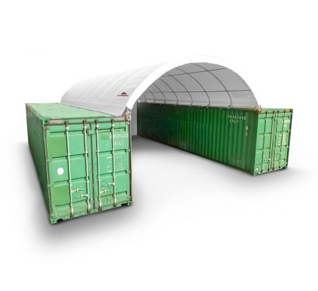Prístrešok na lodné kontajnery 6×12×2 m, 900 g/m2 BIELA