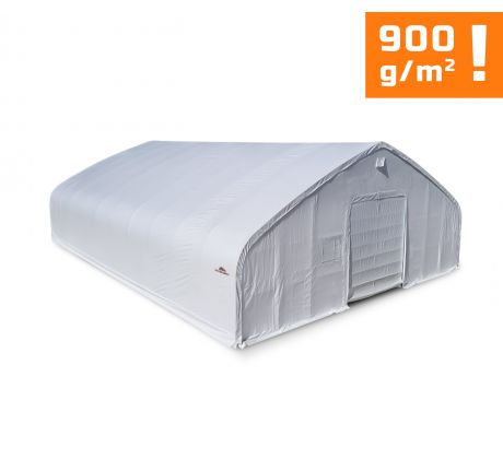 Plachtová hala šírka: 21,35 m, dĺžka: 31,7 m, výška: 8,54 m, PVC 900 g/m2 BIELA