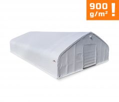 Plachtová hala šírka: 21,35 m, dĺžka: 36,6 m, výška: 8,54 m, PVC 900 g/m2 BIELA