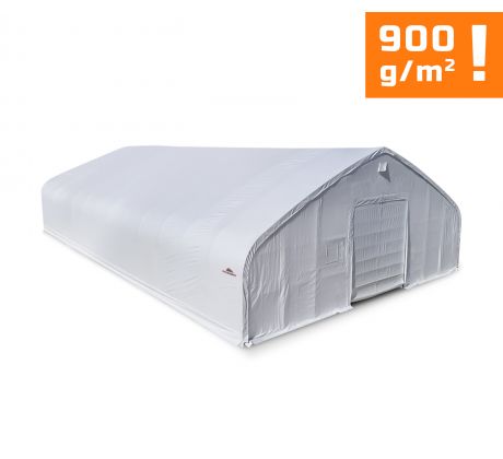 Plachtová hala šírka: 21,35 m, dĺžka: 36,6 m, výška: 8,54 m, PVC 900 g/m2 BIELA