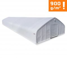 Plachtová hala šírka: 21,35 m, dĺžka: 61 m, výška: 8,54 m, PVC 900 g/m2 BIELA
