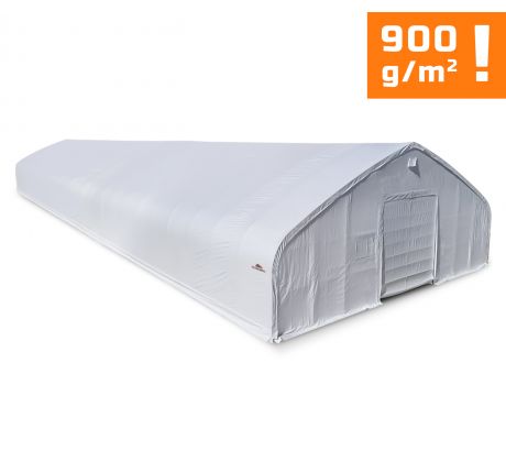Plachtová hala šírka: 21,35 m, dĺžka: 61 m, výška: 8,54 m, PVC 900 g/m2 BIELA